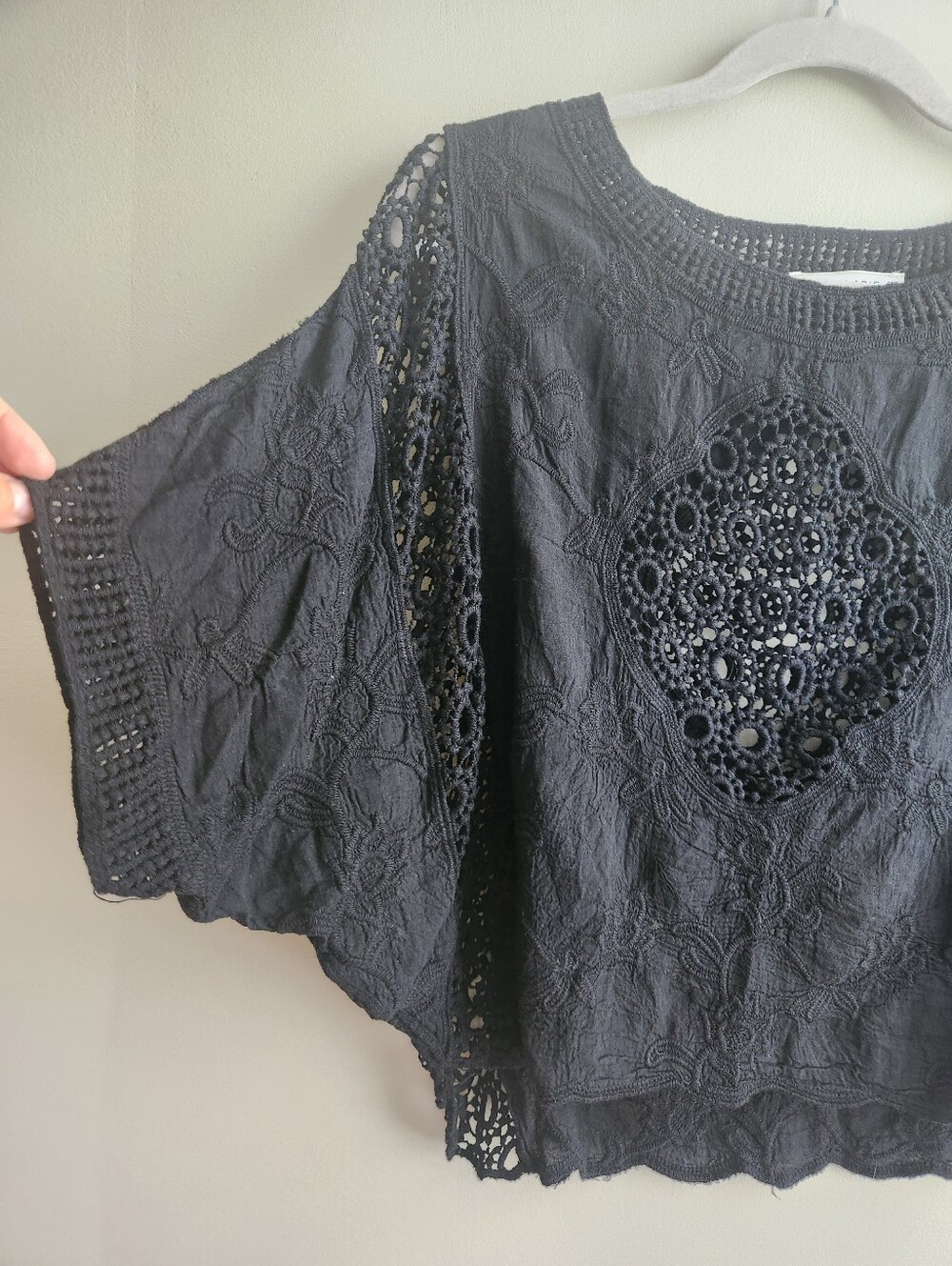 Cellabie Loose Boho Embroidered Lace Top